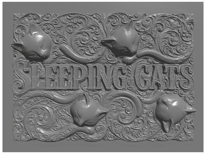 subject: sleeping cats; text: 'SLEEPING CATS'